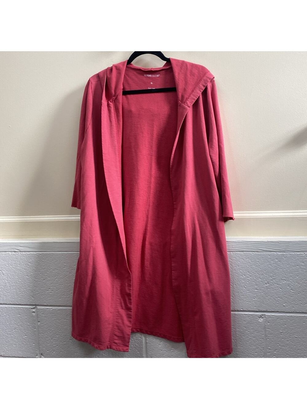 The Pyramid Collection XL Red Knit cotton open front jacket